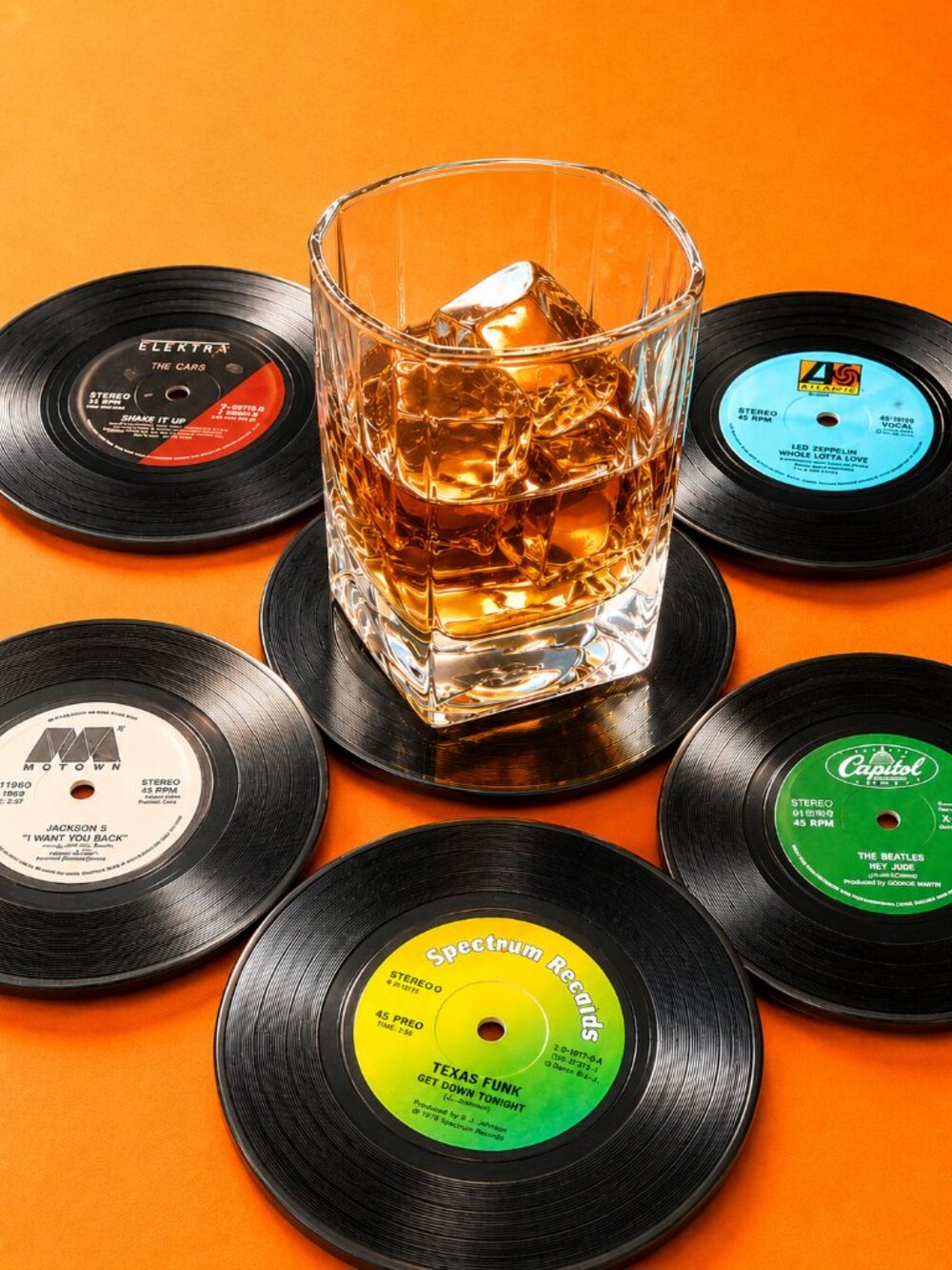 Bar Coasters - Vintage Style Vinyl Records Novelty Gift Set
